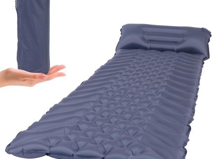 Camping Sleeping Pad, Ultralight Inflatable Camping Mat with Built-in Pillow Sleeping Pads for Camping Backpacking Hiking Traveling Tent, Compact & Lightweight Air Mattress