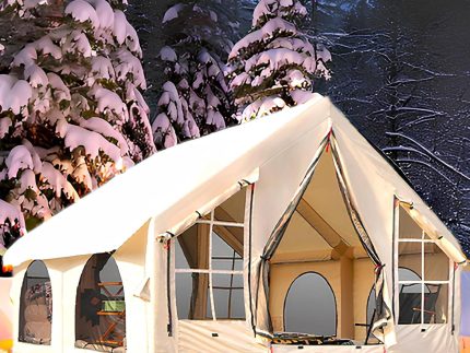 Inflatable Camping Tent, Flagship Waterproof Glamping Tent 5 MINS Instant Setup Blow Up Tents, Bathtub-Style PVC Base Air Tents